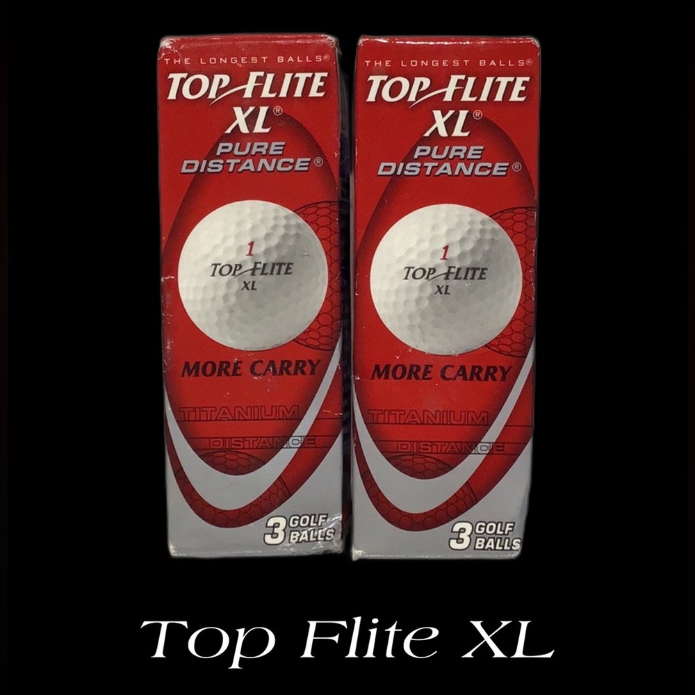 NIB Top‎ Flite XL Pure Distance, More Carry Golf Balls, 2 Sleeves of 3 each